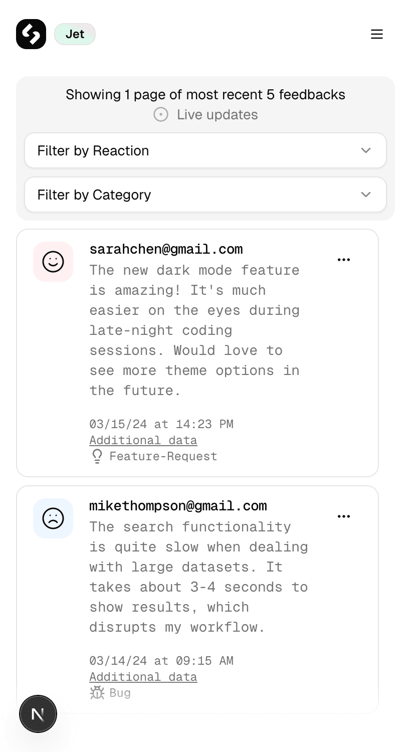 Centralized feedback hub